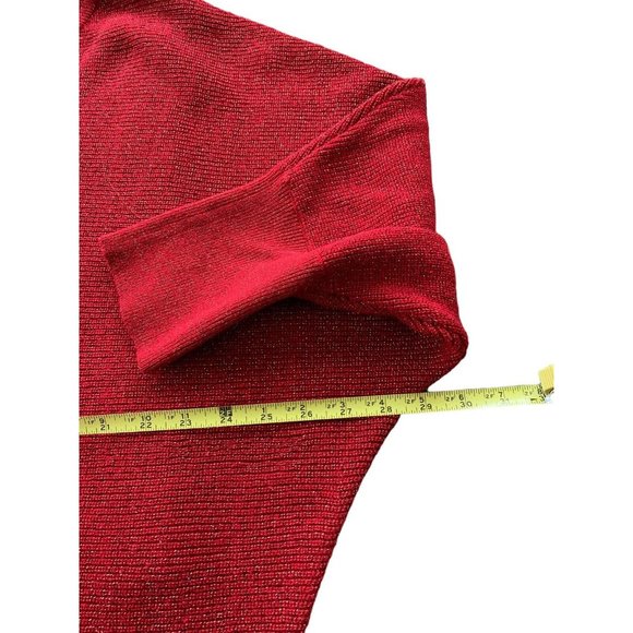 Ellen Tracy Sweater Womens 2XL 3/4 Dolman Sleeve V Neck Tunic Pullover Dark Pink - Picture 4 of 8